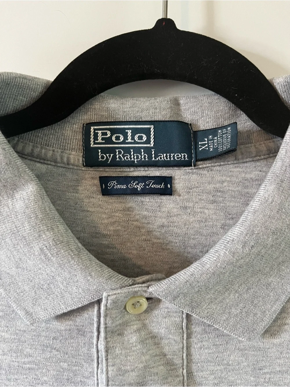 Polo by Ralph Lauren Light Gray Pima Soft Touch Polo Shirt XL